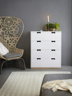 Asplund Byråer-Snö A Byrå, Vit / Ek