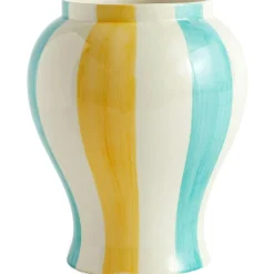 Sobremesa Stripe Vas 25 cm Grön/Gul