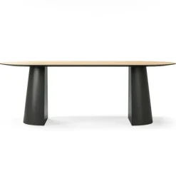 Decotique Matbord Och Barbord-Social Matbord Naturlig Ek / Svart Ek, 220 cm