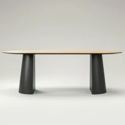 Decotique Matbord Och Barbord-Social Matbord Naturlig Ek / Svart Ek, 220 cm