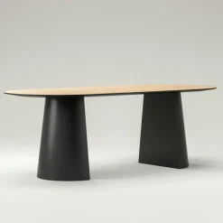 Decotique Matbord Och Barbord-Social Matbord Naturlig Ek / Svart Ek, 220 cm