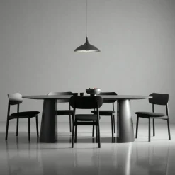 Social Matbord Svart Ek, 110 cm