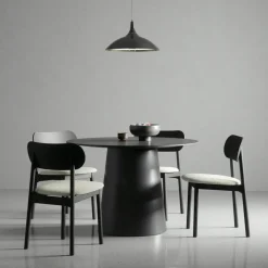 Social Matbord Svart Ek, 110 cm