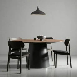 Social Matbord Valnöt / Svart Ek, 110 cm