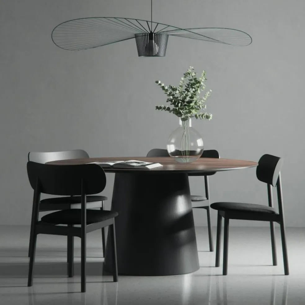 Social Matbord Valnöt / Svart Ek, 110 cm