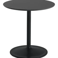 Soft Sidobord Ø48x48 cm, Massiv Rökt Ek / Svart