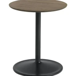 Muuto Sidobord & Avlastningsbord-Soft Sidobord Ø41x48 cm, Massiv Rökt Ek / Svart