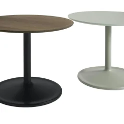 Muuto Sidobord & Avlastningsbord-Soft Sidobord Ø41x48 cm, Massiv Rökt Ek / Svart