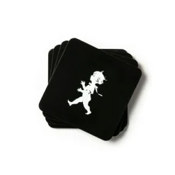 Solstickan Glasunderlägg, 4-pack, Svart