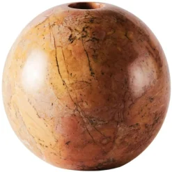 Sphere Ljusstake Marmor Ø10 cm, Röd