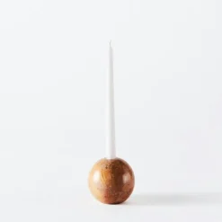 Sphere Ljusstake Marmor Ø10 cm, Röd