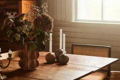 Sphere Ljusstake Marmor Ø10 cm, Röd