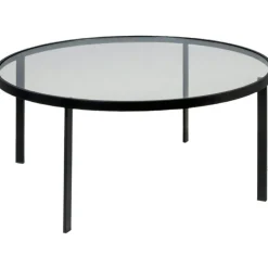 Square Soffbord Ø93x40 cm, Silver Grey/Glas