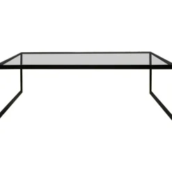 Square Soffbord, 122x62 cm, Svart/Burned Walnut