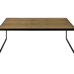 Square Soffbord, 122x62 cm, Svart/Burned Walnut
