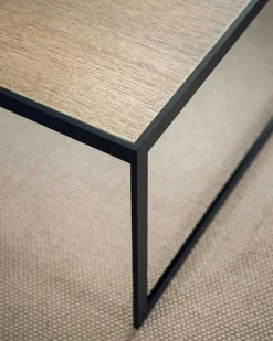 Square Soffbord, 122x62 cm, Svart/Burned Walnut