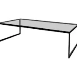 Square Soffbord, 122x62 cm, Svart/Burned Walnut