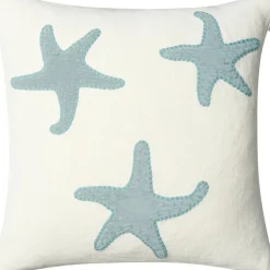 Chhatwal & Jonsson Prydnadskuddar & Fodral-Star Fish Kuddfodral 50x50 cm, Off-white / Aqua