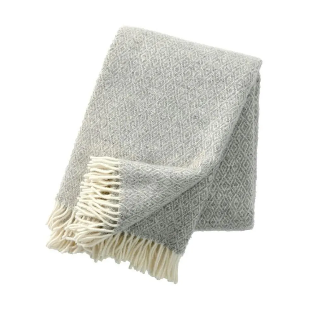 Klippan Yllefabrik Plädar & Filtar-Stella Pläd 130x200 cm, Ljusgrå