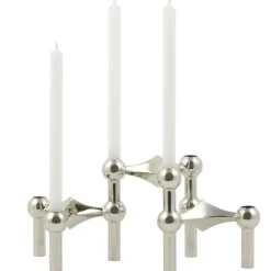 Stoff Nagel Ljusstake Krom + Ljus 12-pack