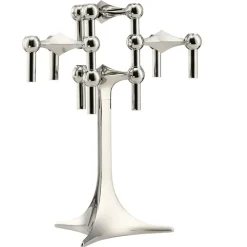 Stoff Nagel Ljusstake Krom + Bordsstativ
