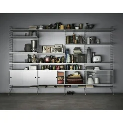 String Modulära Hyllsystem-Gavel Golv 30x85 cm 1-pack, Mörkgrå