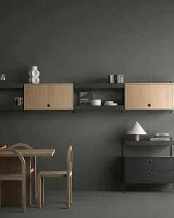 String Modulära Hyllsystem-Gavel Golv 30x85 cm 1-pack, Mörkgrå