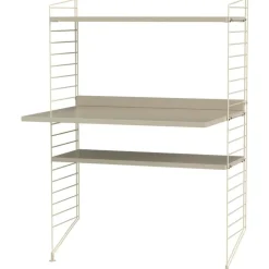 String Hylla Kombination H Arbetsplats, Beige