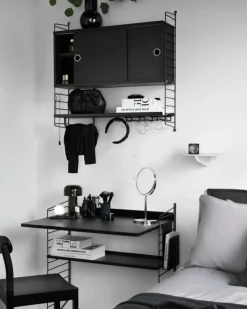 String Hylla Kombination H Arbetsplats, Beige