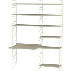 String Hylla Kombination B Arbetsplats, Beige