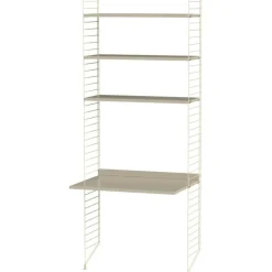 String Modulära Hyllsystem-Hylla Kombination A Arbetsplats, Beige