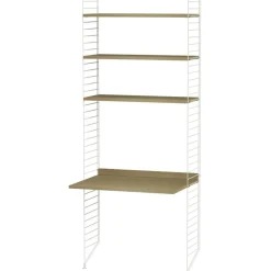 String Modulära Hyllsystem-Hylla Kombination A Arbetsplats, Beige