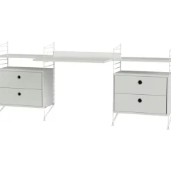 String Hylla Kombination C Arbetsplats, Beige