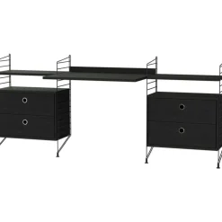 String Hylla Kombination C Arbetsplats, Beige