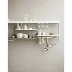 String Hyllplan Med Hög Kant Metall 20x58 cm, Beige