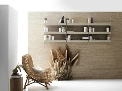 String Hyllplan Med Hög Kant Metall 20x58 cm, Beige