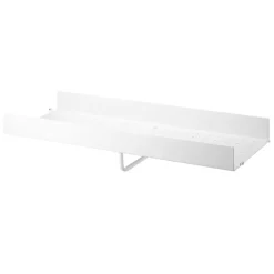 String Modulära Hyllsystem-Hyllplan Med Hög Kant Metall, Mörkgrå