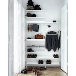 String Hyllplan Med Låg Kant Metall 58x20 cm, Mörkgrå