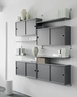 String Modulära Hyllsystem-Hyllplan 3-pack 78x20 cm, Mörkgrå