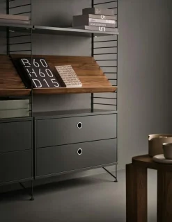 String Lådhurts 78x30 cm, Mörkgrå