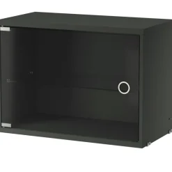 String Skåp Med Glasdörr 30x58 cm, Mörkgrå