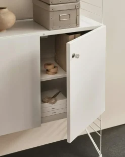 String Skåp Med Lås, Svartbetsad Ek