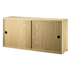 String Modulära Hyllsystem|Skåp & Vitrinskåp-Skåp Med Skjutdörrar 20x78 cm, Mörkgrå