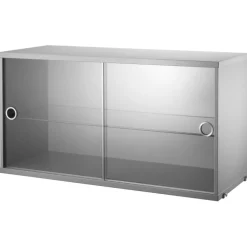 String Vitrinskåp 30x78 cm, Mörkgrå