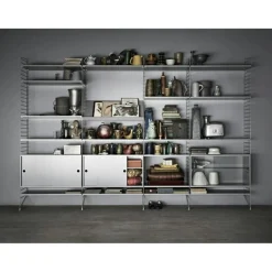 String Vitrinskåp 30x78 cm, Mörkgrå