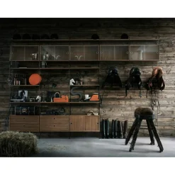 String Vitrinskåp 30x78 cm, Mörkgrå