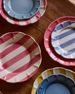 Pick a Poppy Assietter-Stripe Assiett 22 cm, Grön