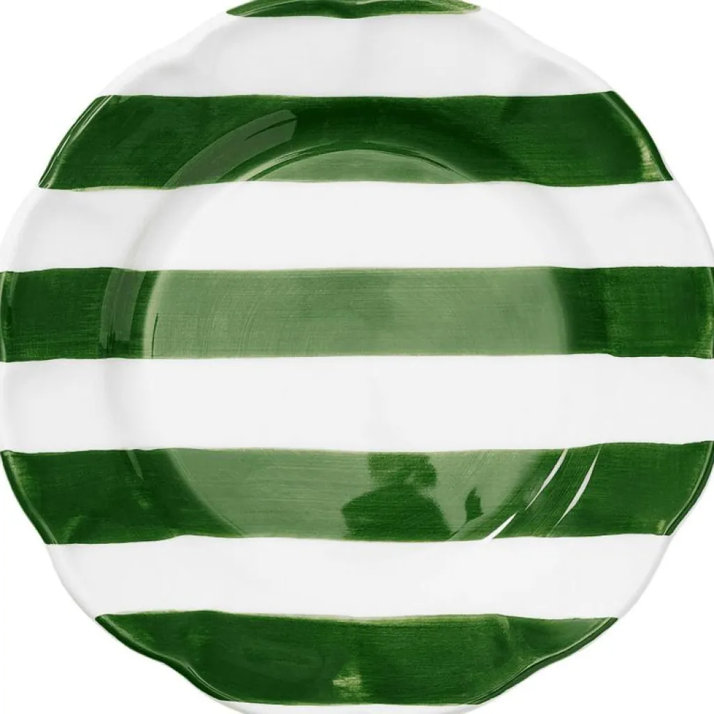 Pick a Poppy Assietter-Stripe Assiett 22 cm, Grön