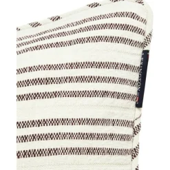 Stripe Structured Linen/Cotton Kuddfodral 50x50 cm, Vit/Grön