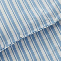 Striped Cotton Poplin Bäddset 150x210 + 50x60 cm, Terra